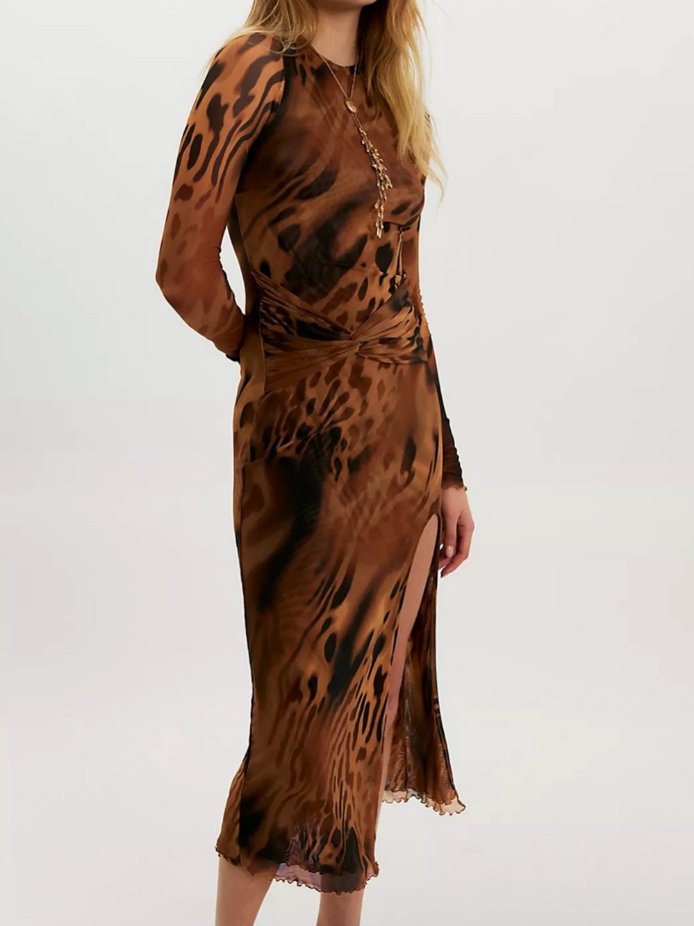 free people brown latte combo gianni maxi dress
